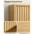 thumbnail image 6 of Fluted Wall Cabinet, Modern Wood Floating Bathroom Cabinet with Hanging Rod and Adjustable Shelf, Wall Mount Medicine Cabinet Natural Oak, 6 of 7