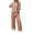 #0563-Khaki, variant on Pounoo Women's Two Piece Sets Casual Round Neck Short Sleeve Top and Wide Leg Pants Relaxed Vibe Lightweight Breathable Co‑ords Gift