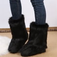 thumbnail image 5 of QISIWOLE Fancy Plush Mid-tube Snow Boots Women Plus Size Plush Women's Boots rollbacks, 5 of 6