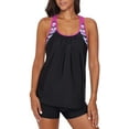 thumbnail image 3 of Tankini à Dos Nageur, Maillot de Bain Sport Patchwork 2 Pcs pour Femmes, 3 of 4