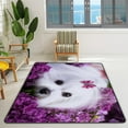 thumbnail image 2 of Crawling Indoor Carpet Play Mat White Dog Lilac Flowers for Living Room Bedroom Educational Nursery Floor Mat Area Rug 63x48inch Carpet Runner, 2 of 6