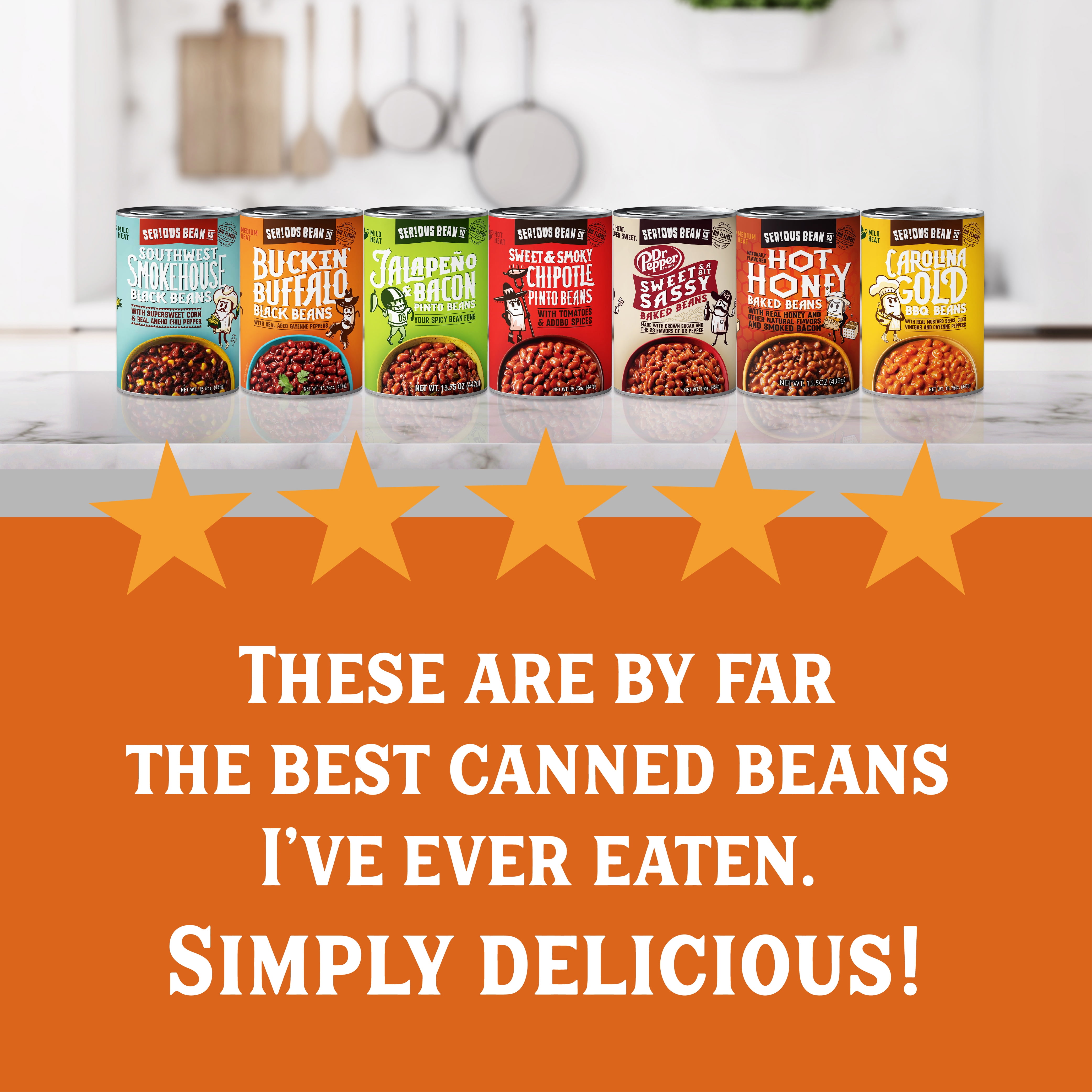 SERIOUS Bean Co Sweet and a Bit Sassy Dr Pepper Baked Beans, 16 Oz Can