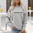 thumbnail image 4 of Swearing Helps Sweatshirts for Women 2025 Long Sleeve Crewneck Funny Sarcastic Sweatshirt Pullover Tops, 4 of 5