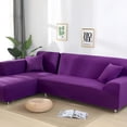 thumbnail image 7 of LAMIRO Solid Color Elastic Sofa Cover for L Shaped Sectional Corner Chaise Longue Sofa Stretch Couch Cover Slipcovers for Living Room, 7 of 7