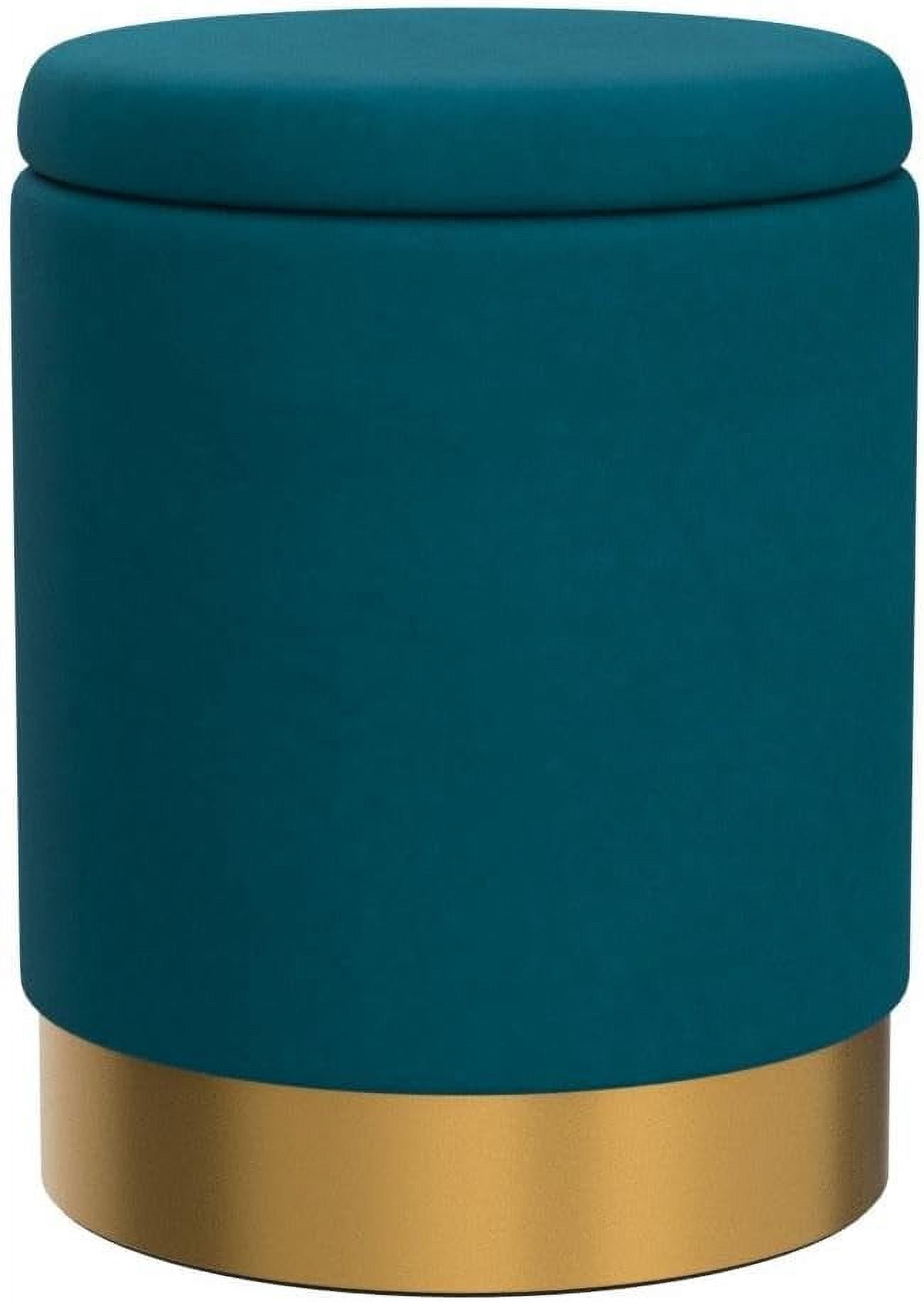 Casa Pura Furniture Elegant Storage Ottoman with Decorative Wooden Lid Modern Stylish Storage Solution for Living Room, Bedroom, and More