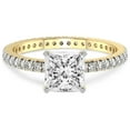 thumbnail image 3 of 5 Carat IGI Certified Princess Shape Lab Grown Diamond Engagement Ring | 14K Yellow Gold | Claire Full Eternity Diamond Ring | FG-VS1-VS2 Quality Friendly Diamonds, 3 of 4