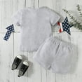 thumbnail image 5 of Mercatoo Baby Girls Boys 4th Of July Clothes Summer Short Sleeve T Shirt Tops 𝐒tars Stripes Shorts Toddler Outfits Set, 5 of 9