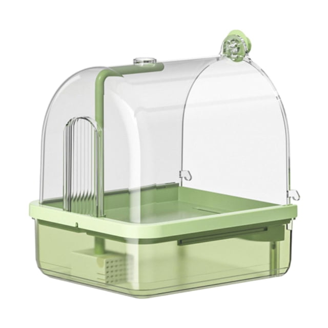 Parrot colgante de la bañera, caja de baño de pájaros colgantes, casa de baños de loro, tazón de ducha de agua para loros para periodismo, periodista Verde