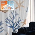 thumbnail image 5 of Coastal Coral Blackout Curtains for Bedroom/Living Room, Pinch Pleated Black Out Curtains, Blue Ocean Starfish Seashell Nature Room Darkening Window Drapes with Hooks 2 Panels, 39"x70", 5 of 8