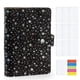 thumbnail image 1 of Carpeta económica A6 de PVC con 6 anillas, tapa de carpeta recargable (estrellas negras) Afortunado Sencillez, 1 of 5