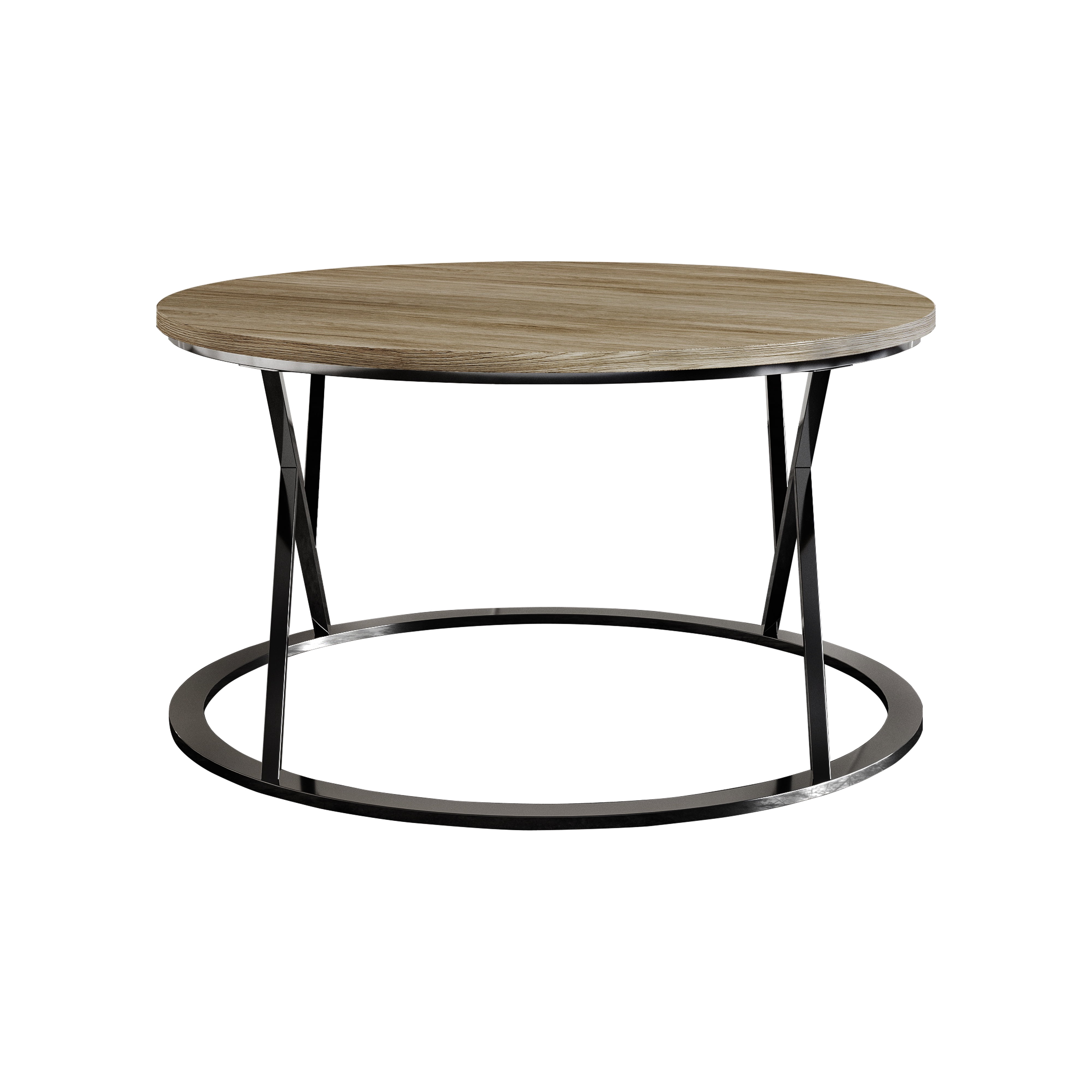 Castle Place Simple 3- Pieces Coffee Table Set, Brown Oak