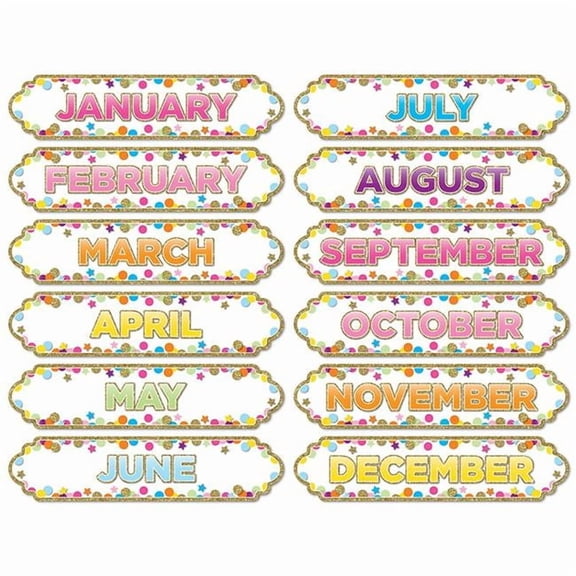Ashley Productions Magnetic Confetti Months Of The Year - Pack of 6