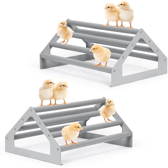 BTY KA Easy to Assemble Wooden Backyard Chicken Coop with Metal Stand, Gray, Fits 20 Chickens (2 Pack)