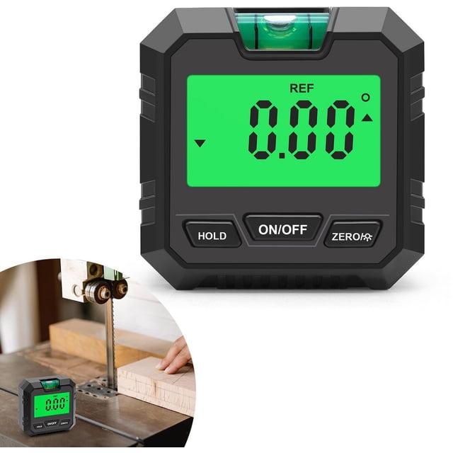 Digital Angle Meter - Angle Meter - Inclinometer - Digital Angle Finder - Magnetic - With LCD Screen - Precision Inclinometer - Compact Waterproof Spirit Level - Battery not included
