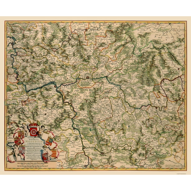 Hesse Germany - De Wit 1688 - 23.00 x 27.69 - Glossy Satin Paper