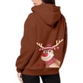 thumbnail image 4 of Womens Christmas Sweatshirt Women'S Christmas Printed Zipper Long Sleeved Pocket Drawstring Casual Fleece Hooded Hoody Christmas Hoodie Brown XXL, 4 of 7