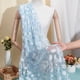thumbnail image 3 of Tela de organza blanca estampada con copos de nieve de 2 yardas, tela de encaje de tul azul claro, 3 of 9