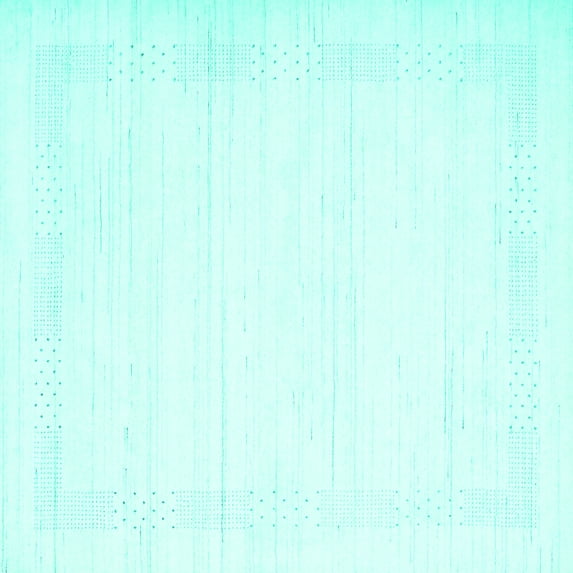 Ahgly Company Machine Washable Indoor Square Solid Turquoise Blue Modern Area Rugs, 6' Square