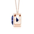 thumbnail image 2 of ANGARA Lab Grown 2.2 Ct Bezel-Set Blue Sapphire Solitaire Pendant for Women in 14K Rose Gold (Size-8mm) | September Birthstone, Anniversary, Jewelry Gift for Women | Lab-Grown Blue Sapphire Necklace, 2 of 8
