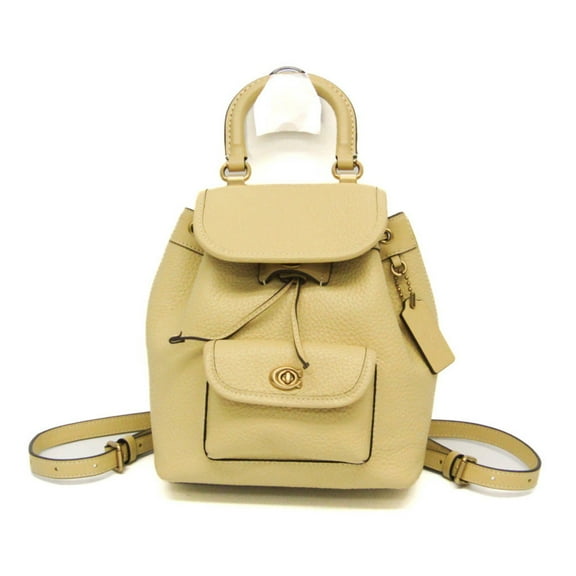 Pre-Owned Coach Leah Backpack 21 Women's Leather Backpack Yellow (Good)