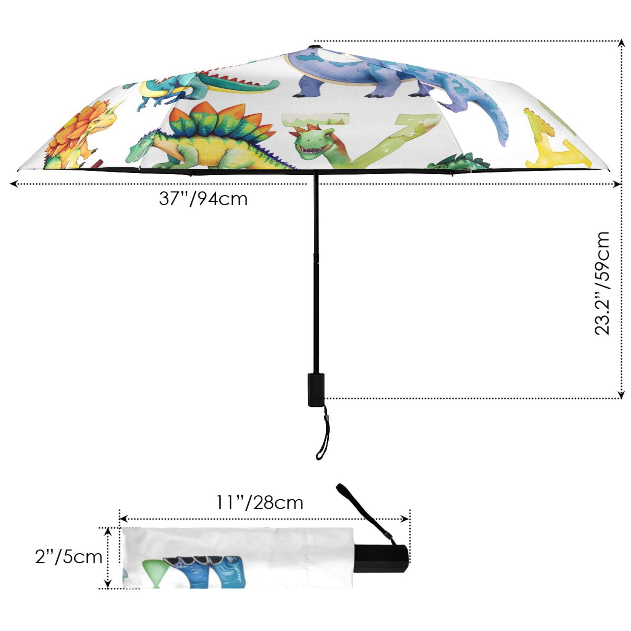 Dinosaur and Character Compact Sun Umbrella Windproof Travel Umbrellas for Rain Strong Portable UV Protection