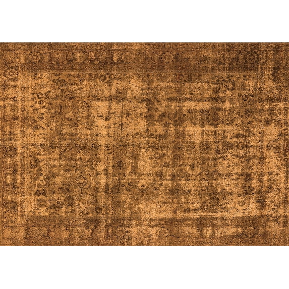 Ahgly Company Indoor Rectangle Oriental Orange Industrial Area Rugs, 7' x 10'