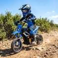 thumbnail image 2 of UBesGoo Electric Dirt Bike, 24V 250W Ride on Toys for Big Kids with Music & Bluetooth, 14 mph Twist-Grip Throttle & Hand-Operated Rear Brake, Blue, 2 of 8