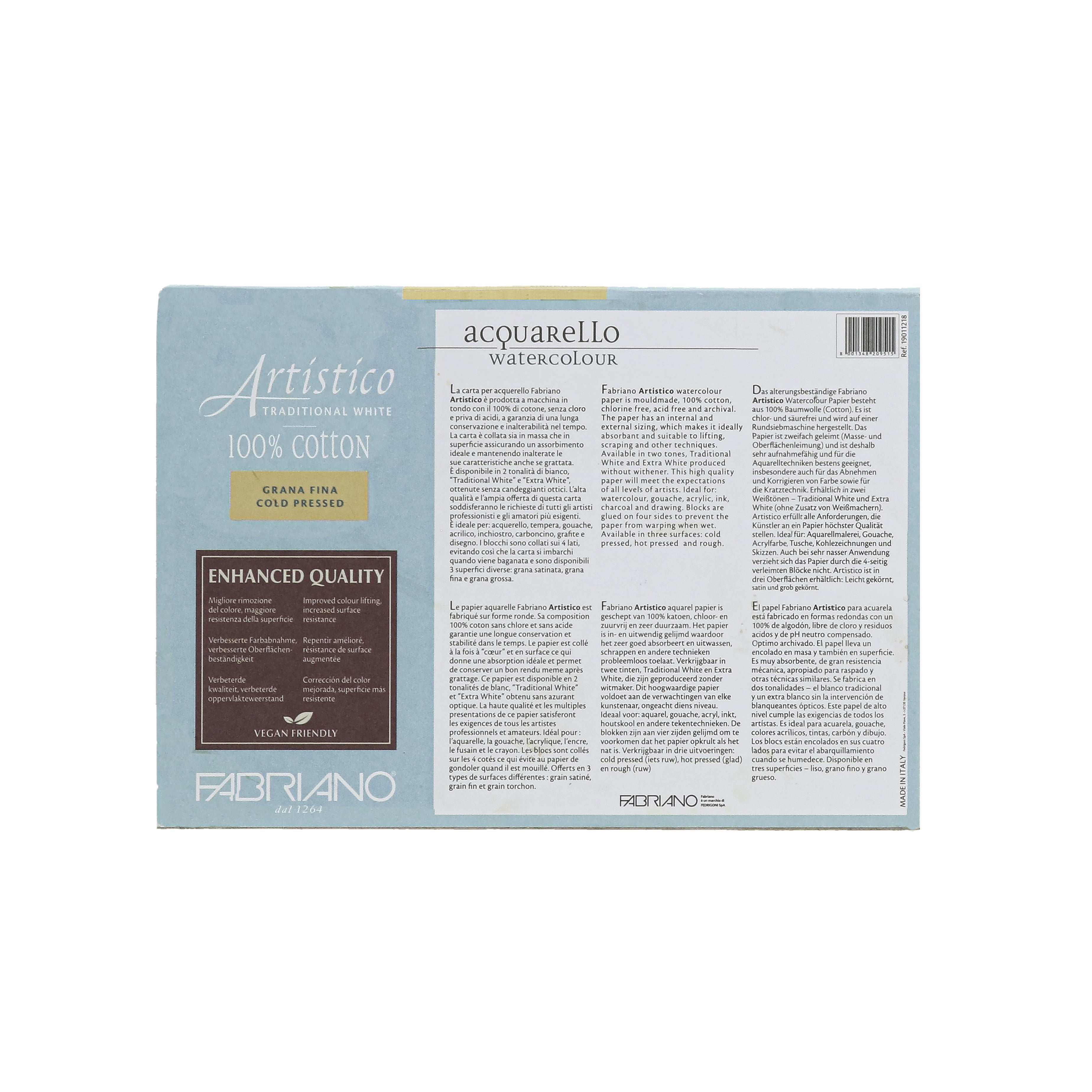 Artistico Watercolor Paper - 22x30 Traditional White, 300lb Rough  (10-Pack)