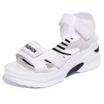 thumbnail image 2 of Zmoon Summer Wedge Solid Color Velcro Fish Mouth Waterproof Platform Breathable Large Size Women's Sandals, 2 of 9