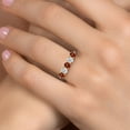 thumbnail image 4 of Gem Stone King 925 Silver and 10K Yellow Gold Red Garnet and White Topaz Wedding-Bands Ring for Women | 1.77 Cttw | Round 4MM | Gemstone January Birthstone | Size 7, 4 of 6