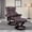 Red Brown, variant on 8-Point Massage Recliner with Ottoman, Heated Chenille Fabric Reclining Chair, Bent Wood Base, Indoor Lounge TV Chair with Footrest for Living Room and Bedroom