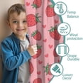 thumbnail image 3 of Blackout Kids Curtains,Pink Strawberry Plants Fruit Childrens Insulated Curtains Set Of 2,Bedroom Essentials,Toddler Room Decor 52x84in(132x213cm), 3 of 4