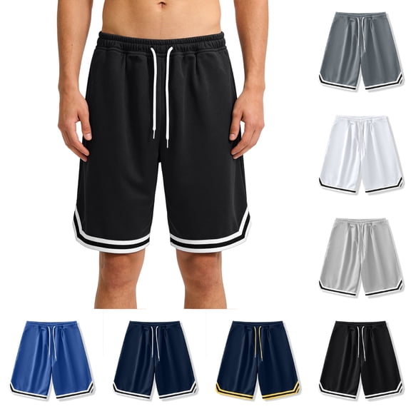 Men's Sports Casual Basketball Shorts Lightweight Breathable Durable Stylish Comfort Performance for Running Training Gym Daily Active Wear Black L