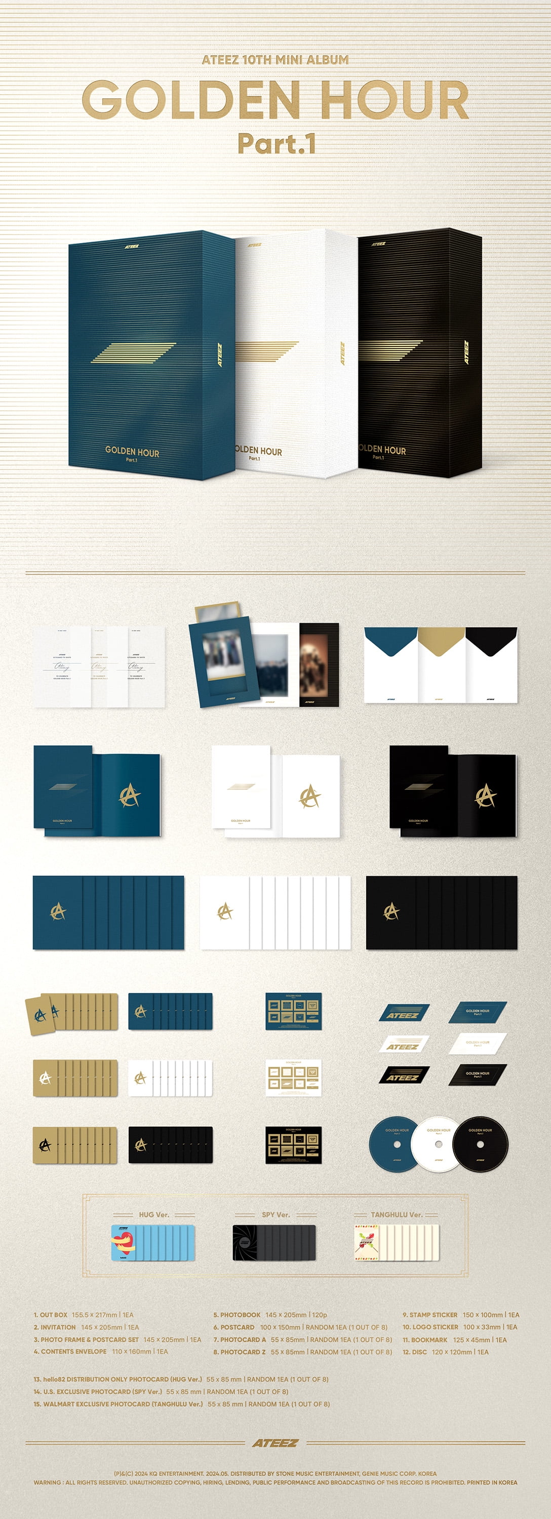 Ateez - GOLDEN HOUR : Part.1 (BLUE HOUR Ver.) - Walmart