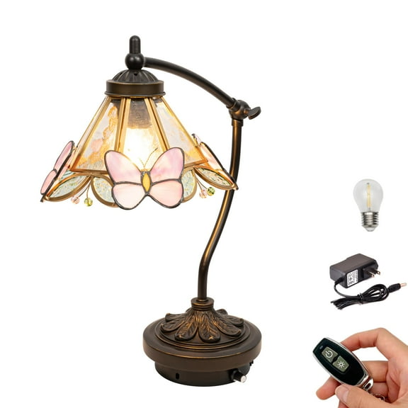 Kiven Cordless Table Lamp,1-Light Dimmable Bedside Lamps for Nightstand with Mosaic Glass Lampshade, Moroccan-Style Rechargeable Desk Lamp for Reading Home Decor Bedside DZ0488