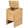 thumbnail image 1 of Gymax Solid Wood Compost Bin with Lockable Sliding Door Flip-top Opening Gas Rods, 1 of 9