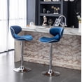 thumbnail image 4 of Roundhill Furniture Masaccio Bar Stool with Adjustable Height & Swivel, Blue, Set of 2, 4 of 12