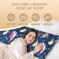 thumbnail image 3 of Naloa Colorful Cartoon Shark Super Soft 20x60 Body Pillow Case,Long Side Hidden Zipper（PILLOWS ARE NOT INCLUDED）, 3 of 6
