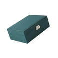 thumbnail image 1 of Double Layer Jewelry Box Organizer Rings Organiser Stackable Removable Tray Earrings 4 Hangers Women Gift Green, 1 of 9
