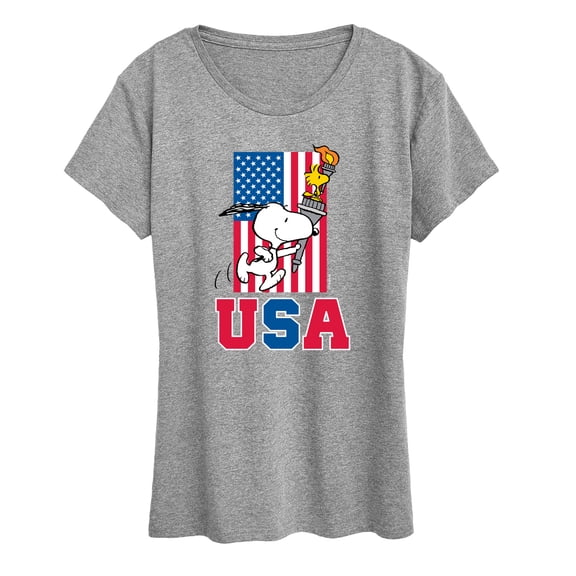 Peanuts - USA Torch - Women's Short Sleeve Graphic T-Shirt