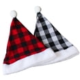 thumbnail image 2 of Esaierr Santa Claus Hat Black and White Checkered Christmas Hat Christmas Decoration 16.2*12.2inch, 2 of 7