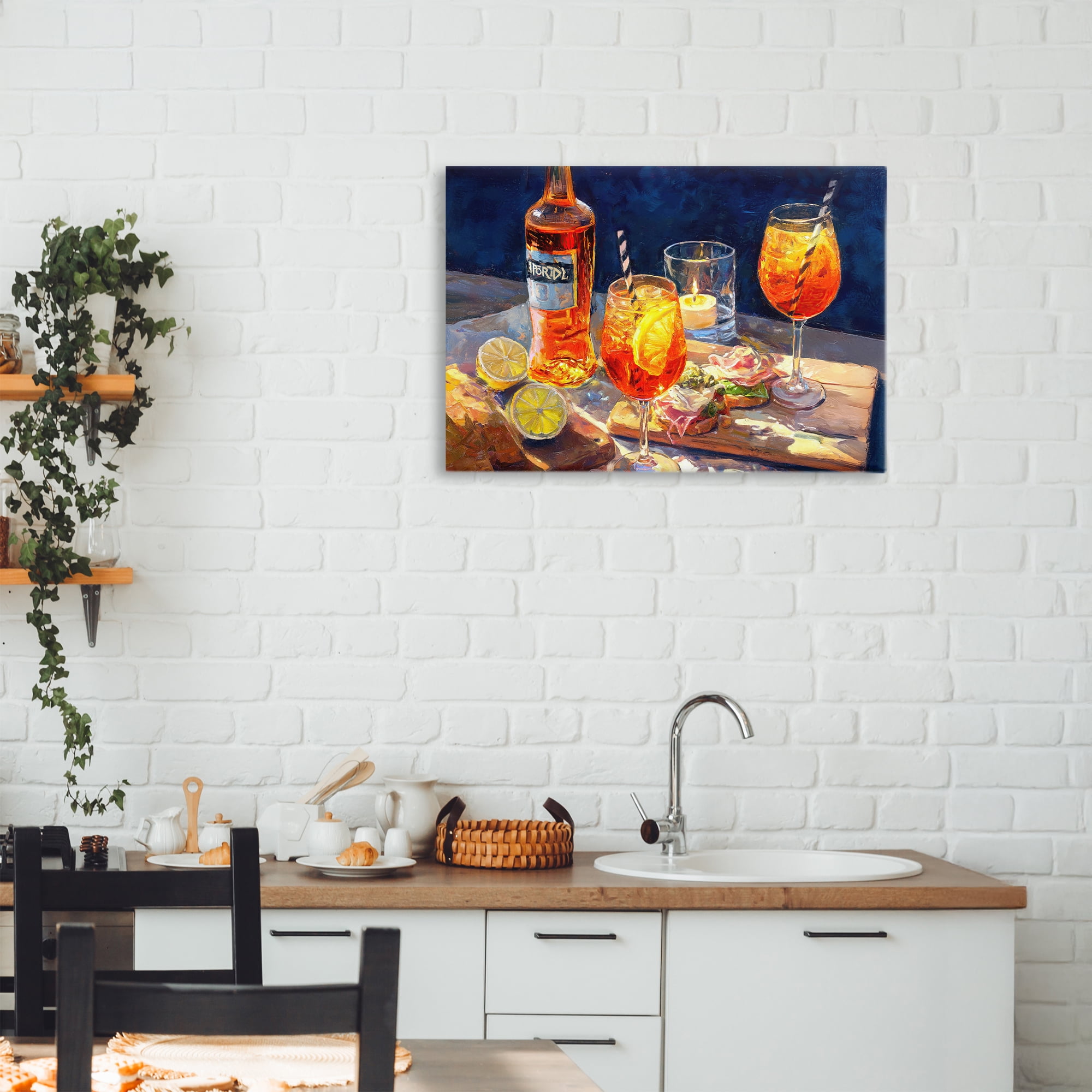 Sprits Table Still Life Canvas Wall Art, design by Ziwei Li