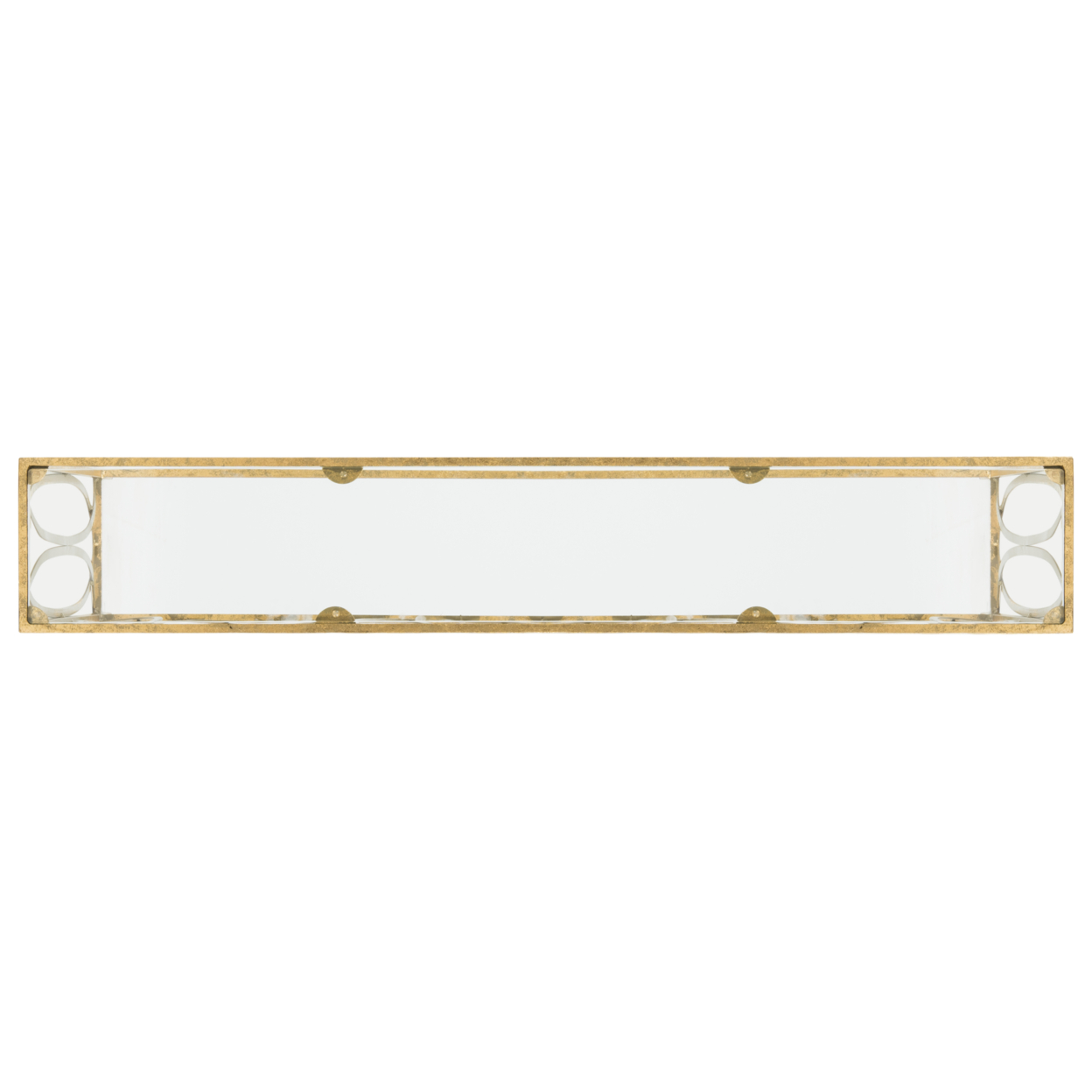 SAFAVIEH Carina Oval Ringed Console Table, Golf Foil/Glass