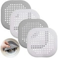 thumbnail image 1 of Hair Catcher - Square Shower Drain Cover - Silicone Hair Stopper with Suction Cup, 1 of 4