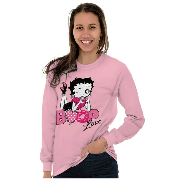 Vintage Betty Boop Cartoon Love Women's Long Sleeve T Shirt Brisco Brands S