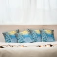 thumbnail image 7 of Ambesonne Winter Throw Pillow Cover 4 Pack, Snowy Forest Path Landscape, 24", Blue Yellow, 7 of 7