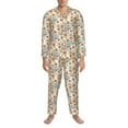 thumbnail image 3 of Salouo Sunflowers 5 Print Button-Front Long Sleeve Pajama Set for Men, Soft 2Pjs Men's Long Sleeve Sleepwear-Small, 3 of 7