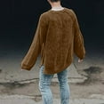 thumbnail image 5 of Vedolay Mens Sweaters 2023 Solid Pullover Long Sleeve Plush Tops Sweater Brown,M, 5 of 5