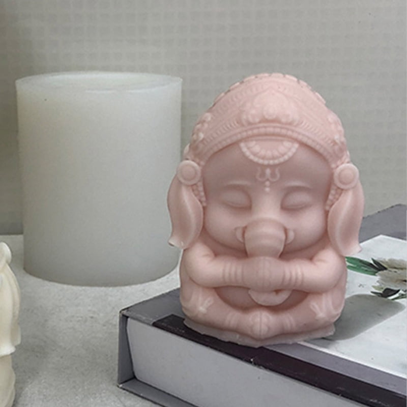 Statue Mold Ganesh- Candle Mold Wax Melt Mould Ganesa Silicone Mold for Candle