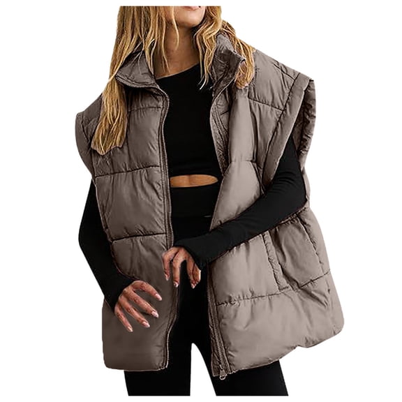 Women Vests Women Puffer Vest Full Zip Sleeveless Vest Womens Vests Lightweight Cute Fall Outfits Womens Outerwear